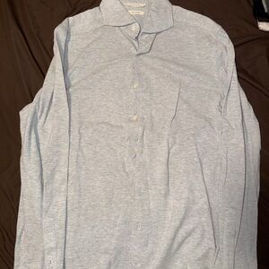 Suitsupply Light Gray Casual Button-Down Shirt